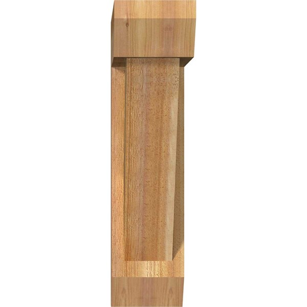 Traditional Slat Rough Sawn Bracket W/ Offset Brace, Western Red Cedar, 6W X 20D X 24H